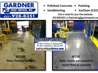 Before and after polished concrete