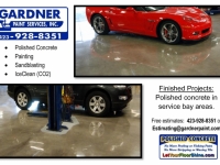 Before and after polished concrete